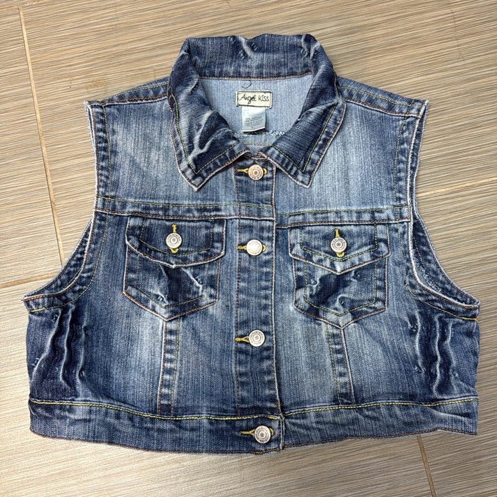 Angel Kiss Blue Denim Kids Vest - Picture 3 of 4